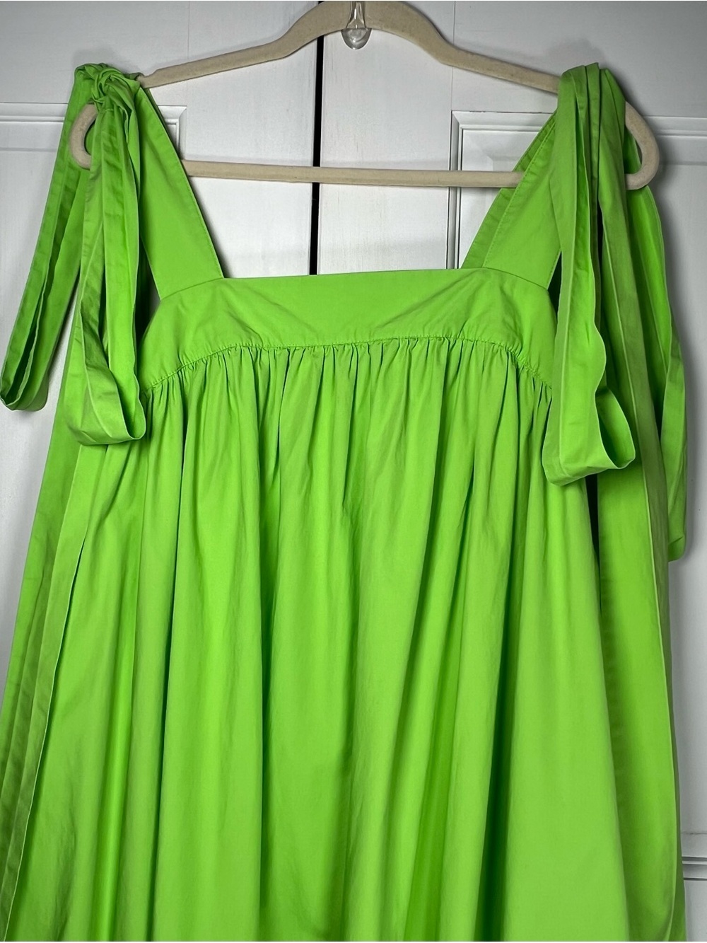 Christopher John Rogers Tie Strap High-Low Babydoll Dress Vibrant Green M - Picture 4 of 9